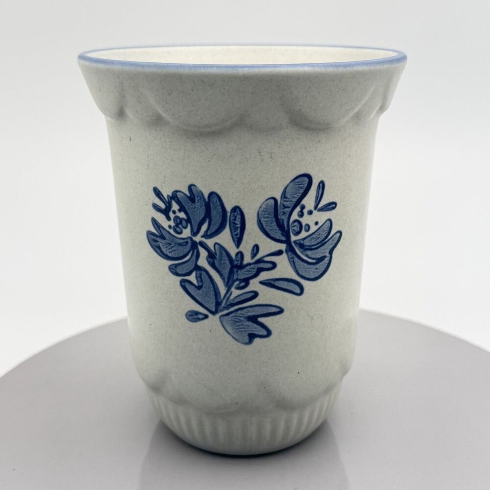 Pfaltzgraff Yorktown Stoneware 6" Vase Flower Pot Planter Utensil Crock Vintage